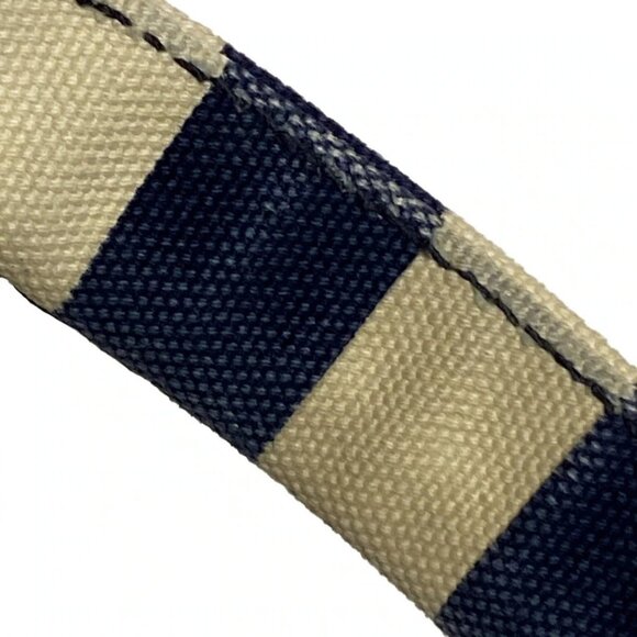 Auth PRADA Canapa B2642B Navy Cream Canvas Tote Bag - Picture 8 of 15